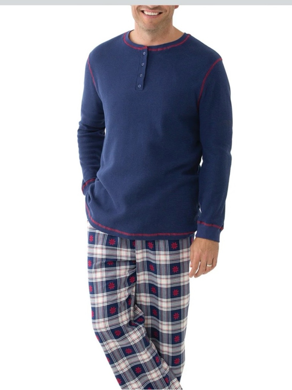 NWT Pajamagram Men's Navy thermal long sleeve and Plaid Flannels